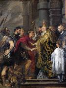 Anthony Van Dyck Saint Ambrose barring Theodosius I from Milan Cathedral Spain oil painting artist